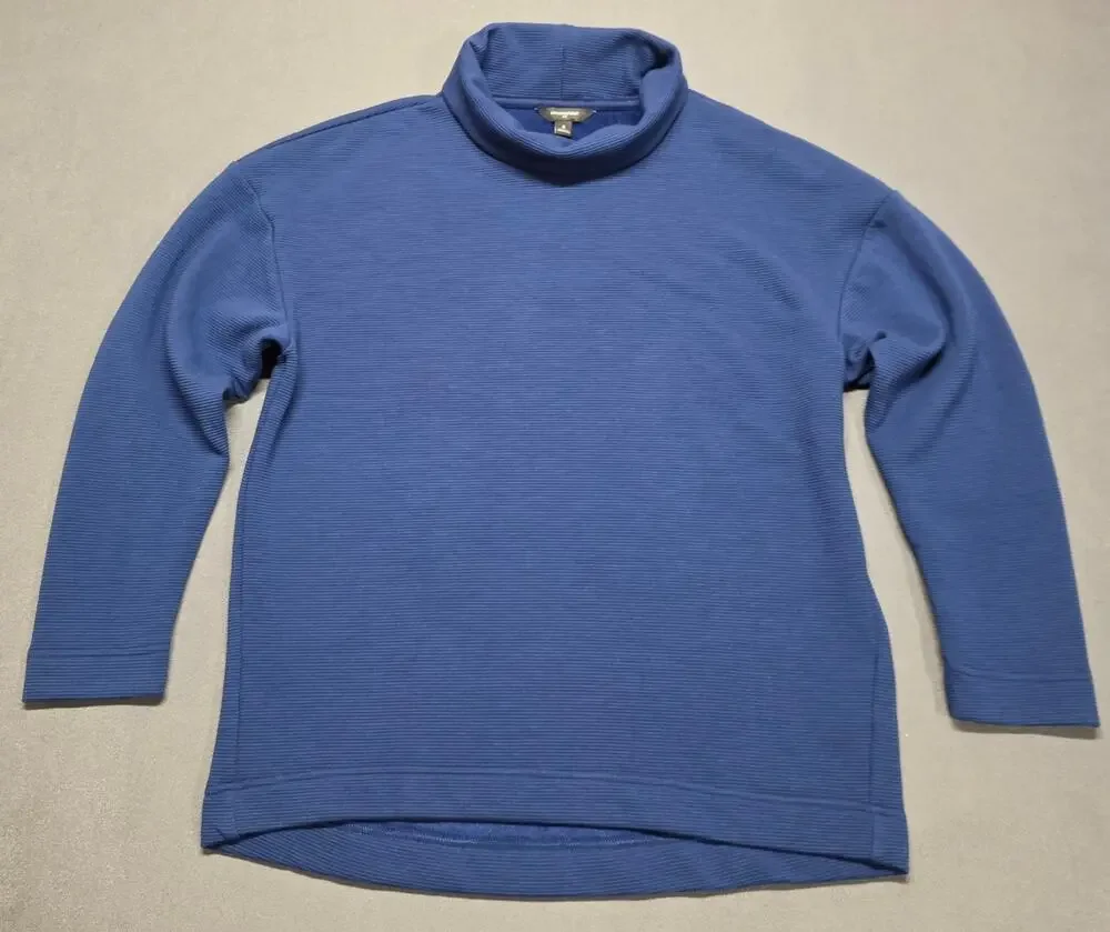 Banana Republic Mens Small Navy Blue Cowl Sweater Oversized Relaxed Ribbed